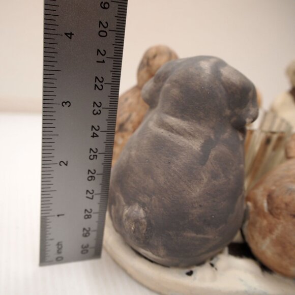 Ceramic Dog Figurine Candle Holder Featuring 5 Adorable Puppies - Picture 8 of 9